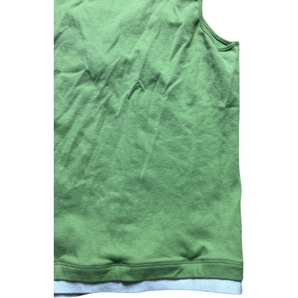 Women's By Design Green Sleeveless Layered V-Neck Tank Top Button Detail XL Y2K - Picture 10 of 11